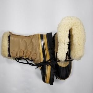 Sorel Caribou Boots Sz 4 Sherpa Lined Tan Women's Winter